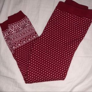 Red thick leggings